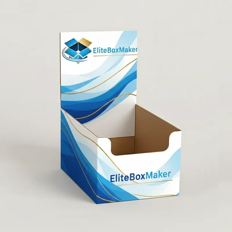A blank, light brown, rectangular cardboard packaging box in a flapjack-box style.