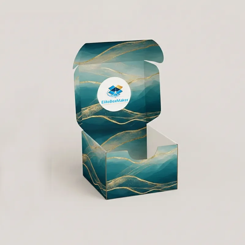 A closed, minimalist custom candle shipping box made from light brown cardboard, with a clean and simple design.