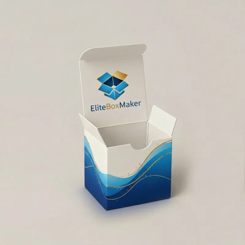 Tall, slender CBD tincture box with a minimalist tan and green design, featuring essential product text.