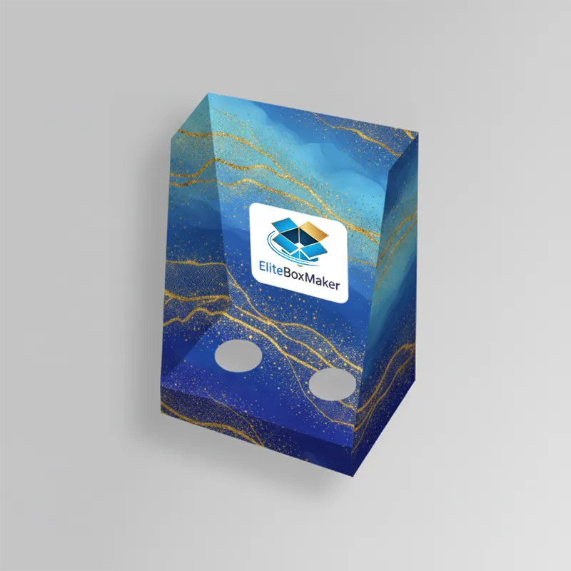 An unprinted, brown cardboard display box with punch-partition dividers for product separation.
