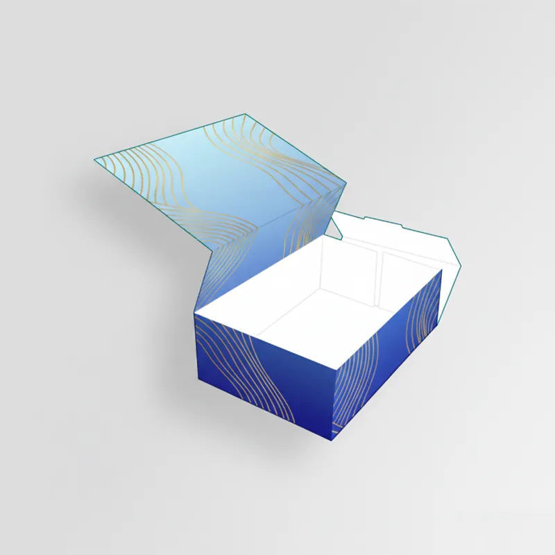 A white, assembled, full-flat-double-tray packaging box, featuring a two-part design, ideal for produce.
