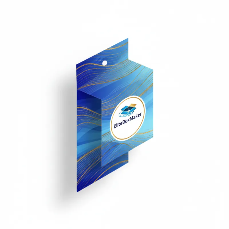 Brown corrugated cardboard display box with a tall, integrated header panel and open front.