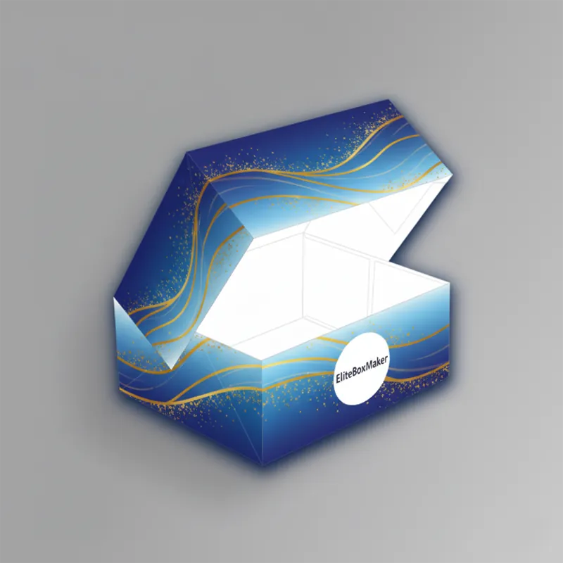A regular six-corner folding carton, a common packaging box style with a pre-glued auto-lock bottom.