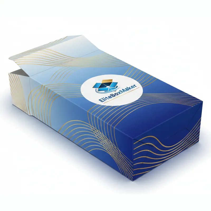 A partially open, unprinted brown corrugated produce box, showing its seal-end-auto-bottom design.
