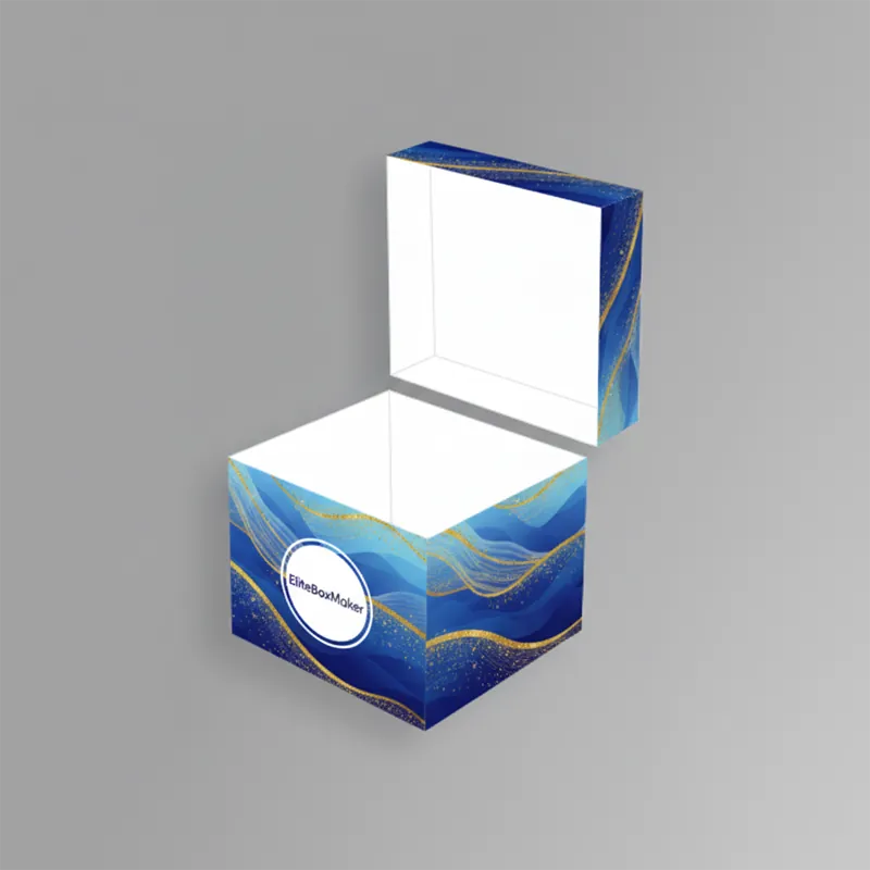 A top-bottom-lid style produce packaging box, likely corrugated cardboard.